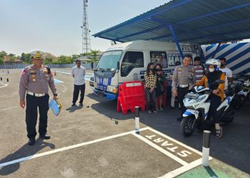 Uji Coba Lintasan Baru Praktik SIM, Kasatlantas Polresta Pati Turun