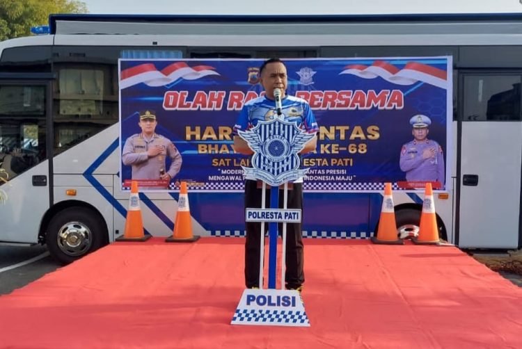 Meriah HUT Lalu Lintas, Santlantas Polresta Pati Gelar Olah Raga