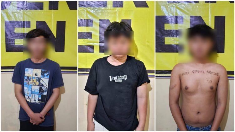 Acungkan Sajam, Tiga Pelaku Diamankan