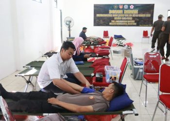 Hari Juang Kartika ke 78, Polresta Pati Ikuti Kegiatan Donor Darah