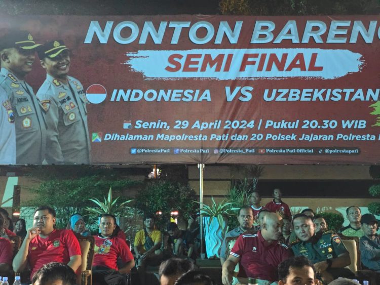 Semi Final Indonesia vs Uzbekistan !!! Kapolresta Pati Gelar Nobar
