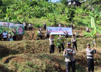 Hari Bhayangkara ke 78, Polres Kudus Gelar Penanaman 1.100 Pohon Berbagai Jenis