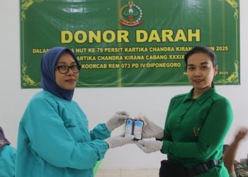 Persit Cabang XXXIX Kodim 0718 Gelar Donor Darah Sambut HUT ke 79