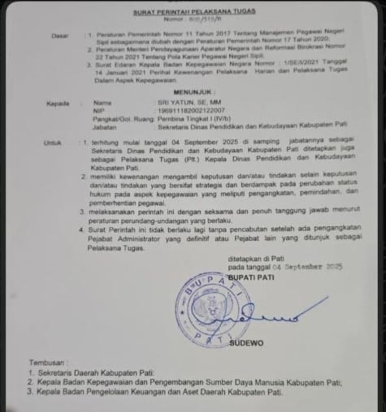 Dari Satpol PP ke Dinas Pendidikan, Sriyatun Kembali Pegang Jabatan Strategis