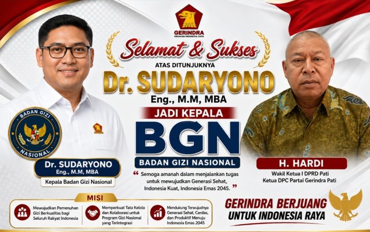 H. Hardi Ucapkan Selamat, Dr. Sudaryono Eng., M.M, MBA Dipercaya Pimpin BGN