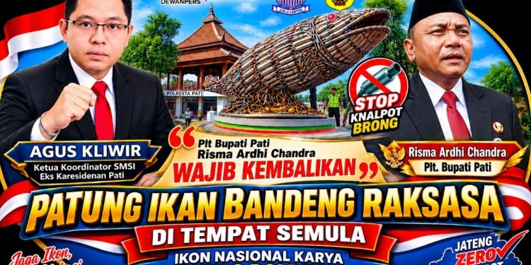 Patung Ikan Bandeng Knalpot Brong Hilang, Agus Kliwir : Plt Bupati Pati Wajib Kembalikan