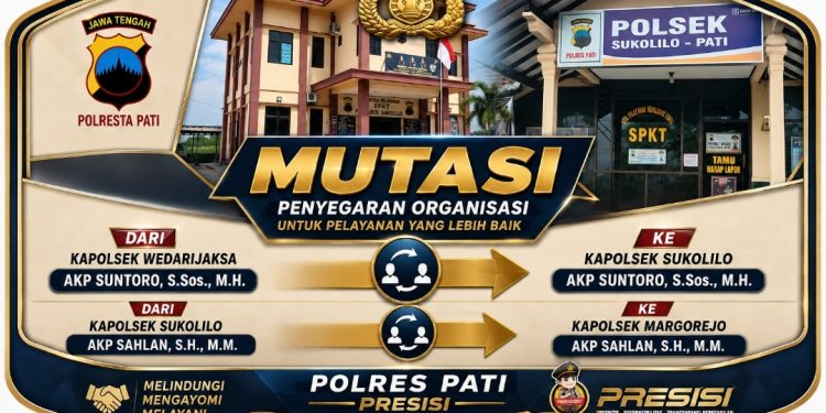 Gebrakan Baru Polresta Pati, Dua Kapolsek Resmi Bergeser