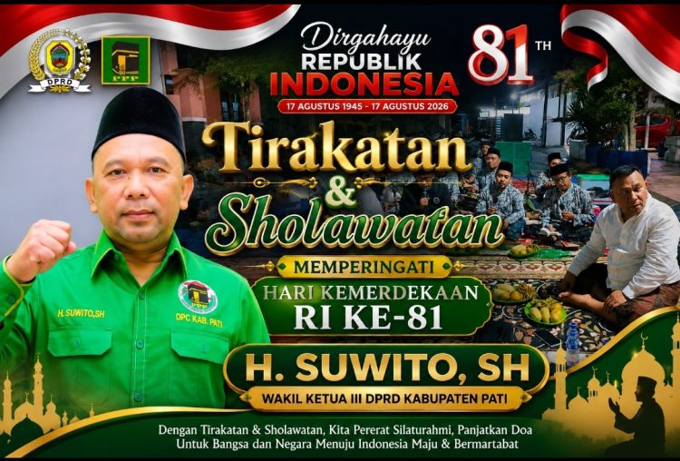 HUT RI ke-81, H. Suwito Gelar Tirakatan dan Sholawatan Bersama Masyarakat