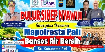 Warga Pati Kesulitan Air Bersih, SMSI, Dulur Sikep Nyawiji dan Mapolresta Bersinergi Salurkan 20 Tangki