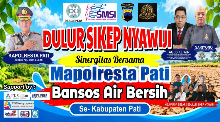 Warga Pati Kesulitan Air Bersih, SMSI, Dulur Sikep Nyawiji dan Mapolresta Bersinergi Salurkan 20 Tangki