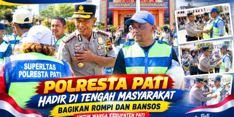Momen Hangat Kapolresta Pati Bersama Warga, Rompi hingga Bansos Disalurkan