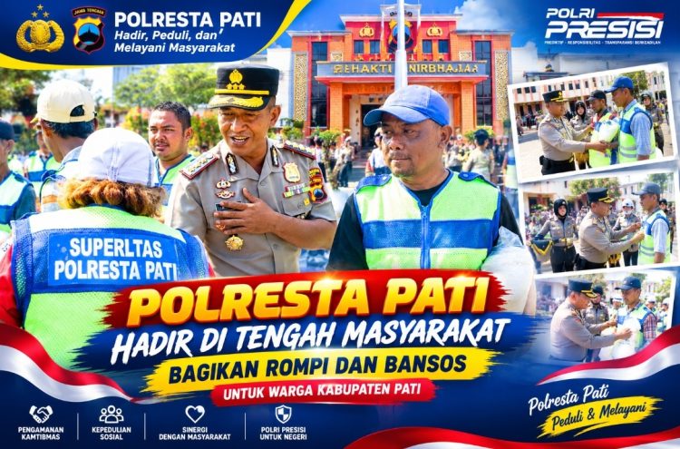 Momen Hangat Kapolresta Pati Bersama Warga, Rompi hingga Bansos Disalurkan