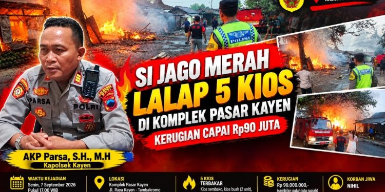 Api Melalap Kios di Jalan Raya Kayen – Tambakromo, Berikut Kerugian
