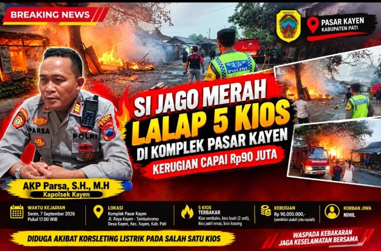 Api Melalap Kios di Jalan Raya Kayen – Tambakromo, Berikut Kerugian