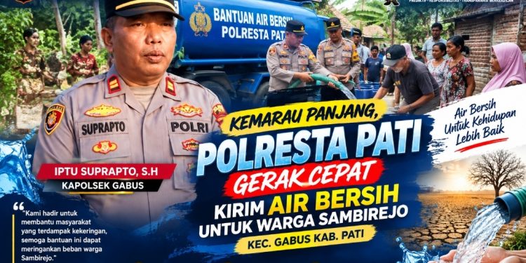 Warga Hadapi Kekeringan, Kapolsek Gabus Kirim Bantuan Air Bersih