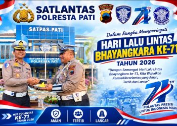 Potong Tumpeng Jadi Simbol Kebersamaan Personel Satlantas Polresta Pati