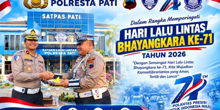 Potong Tumpeng Jadi Simbol Kebersamaan Personel Satlantas Polresta Pati