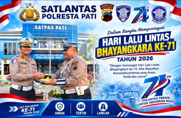 Potong Tumpeng Jadi Simbol Kebersamaan Personel Satlantas Polresta Pati