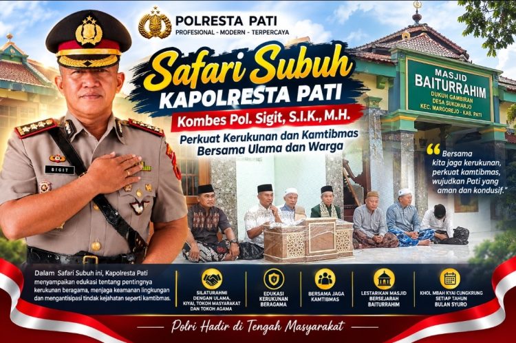 Safari Subuh, Kapolresta Pati Tekankan Peran Warga Jaga Keamanan