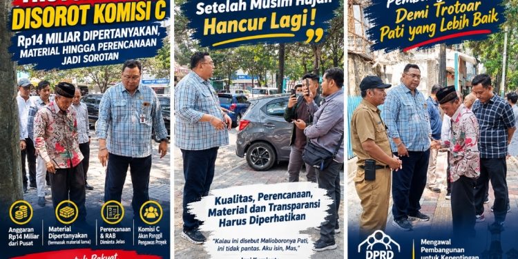 Trotoar Baru Pati Dipertanyakan, Komisi C Soroti Risiko