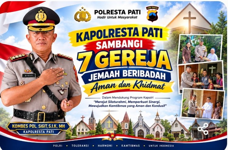 Polisi Hadir di 7 Gereja, Kapolresta Pati : Toleransi Diperkuat